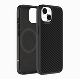 Coverzs iPhone 15 Plus kevlar MagSafe siliconen hoesje (zwart)