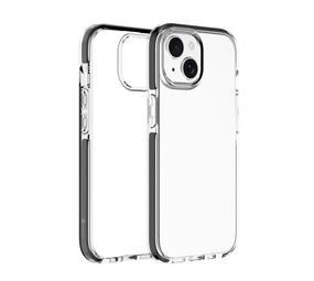 Coverzs iPhone 15 Plus transparant shockproof hoesje (zwart)