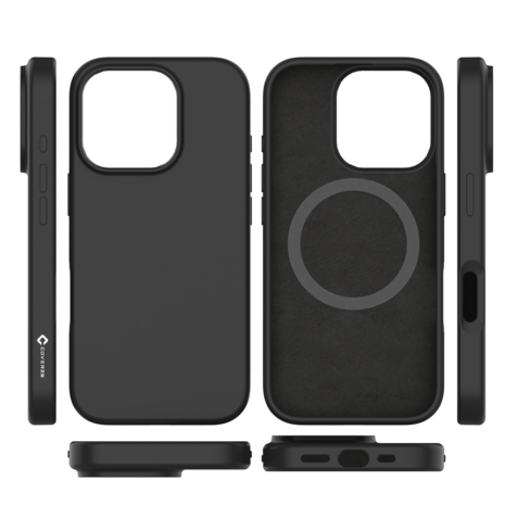 Coverzs Coverzs iPhone 15 Pro Max liquid siliconen MagSafe hoesje (zwart)