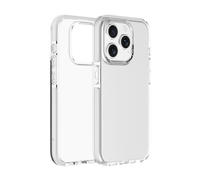 Coverzs iPhone 15 Pro Max transparant shockproof hoesje (wit) Coverzs iPhone 15 Pro Max transparant shockproof hoesje (wit)