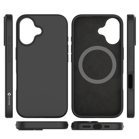 Coverzs Coverzs iPhone 16 Plus liquid siliconen MagSafe hoesje (zwart)