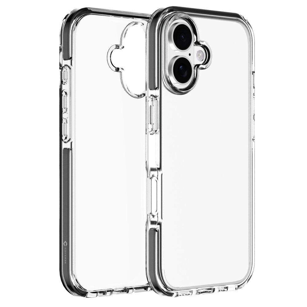Coverzs Coverzs iPhone 16 Plus transparant shockproof hoesje (zwart)