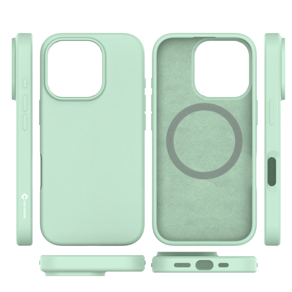 Coverzs Coverzs iPhone 16 Pro Max liquid siliconen MagSafe hoesje (groen)