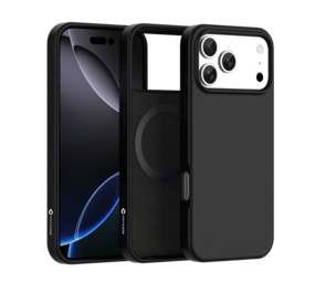 Coverzs iPhone 17 Pro Max liquid siliconen MagSafe hoesje (zwart)