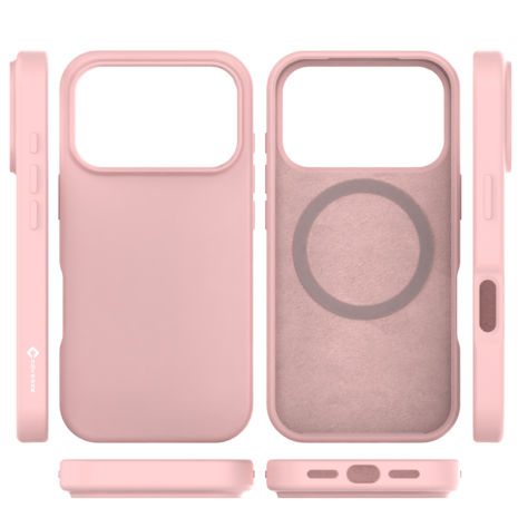 Coverzs Coverzs iPhone 17 Pro Max liquid siliconen MagSafe hoesje (roze)