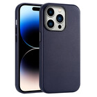 Coverzs Coverzs iPhone 14 Pro luxe leren MagSafe case (donkerblauw)