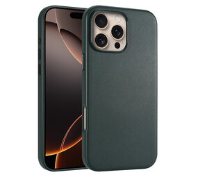 Coverzs iPhone 16 Pro Max luxe leren MagSafe case (donkergroen)