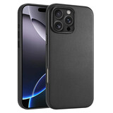 Coverzs iPhone 16 Pro Max luxe leren MagSafe case (zwart)