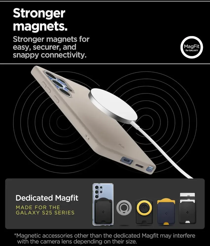 Spigen Spigen Samsung Galaxy S25 Ultra Silicone Fit MagFit  hoesje (titanium)