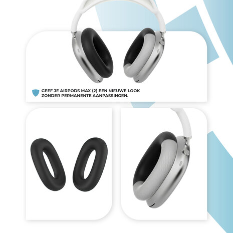 ShieldCase® ShieldCase Airpods Max siliconen oorkussens (zwart)