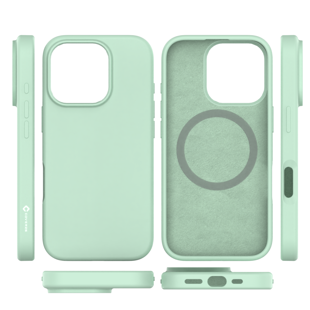 Coverzs Coverzs iPhone 16 Pro liquid siliconen MagSafe hoesje (groen)