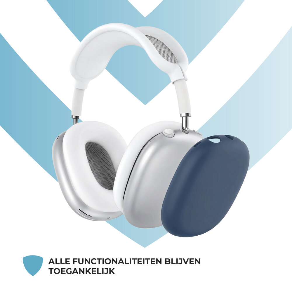 ShieldCase® ShieldCase AirPods Max siliconen covers - 4 in 1 set (donkerblauw)