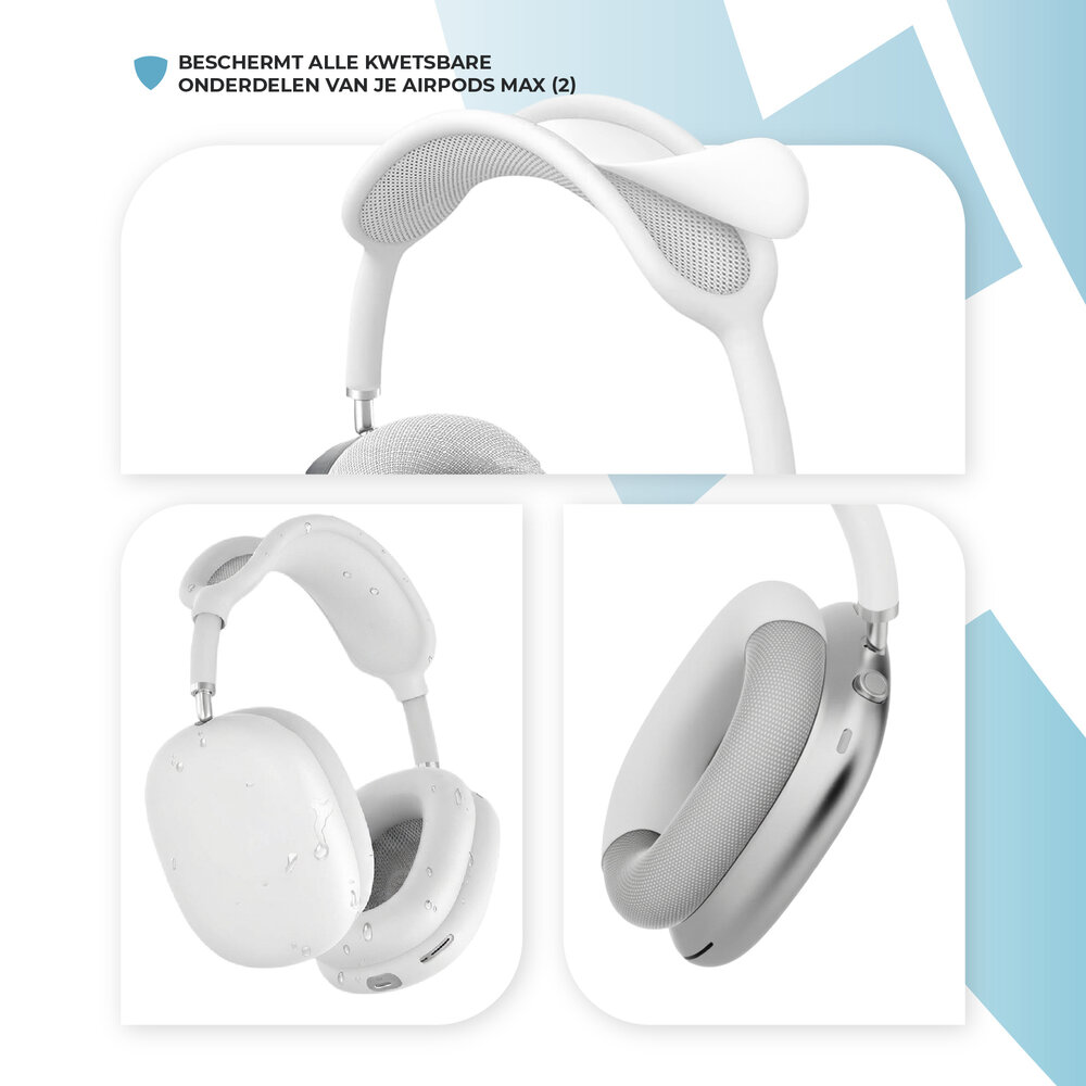 ShieldCase® ShieldCase Airpods Max 2 siliconen covers - 4 in 1 set (wit)