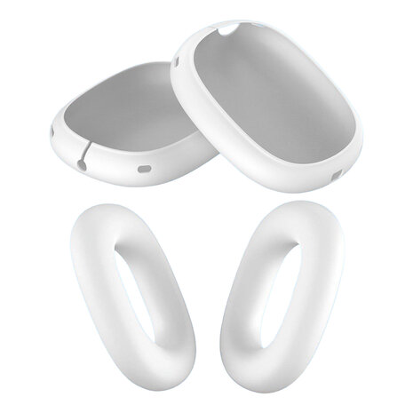 ShieldCase® ShieldCase Airpods Max siliconen oorkussens & cover bundel (wit)