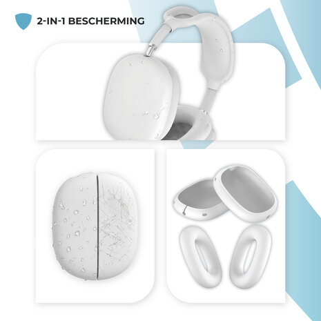 ShieldCase® ShieldCase Airpods Max siliconen oorkussens & cover bundel (transparant)