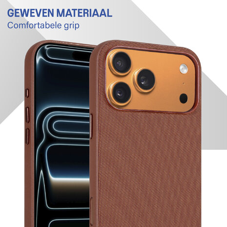 Coverzs Coverzs iPhone 17 Pro Woven MagSafe hoesje (oranje)