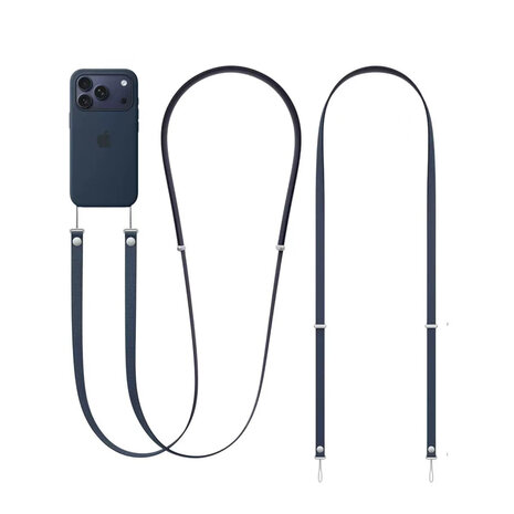 Coverzs iPhone 17 Woven MagSafe hoesje met telefoonkoord (blauw)