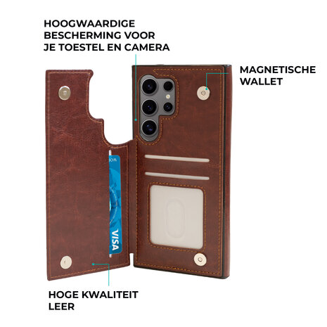 ShieldCase® Shieldcase Samsung Galaxy S26 Ultra wallet case (bruin)