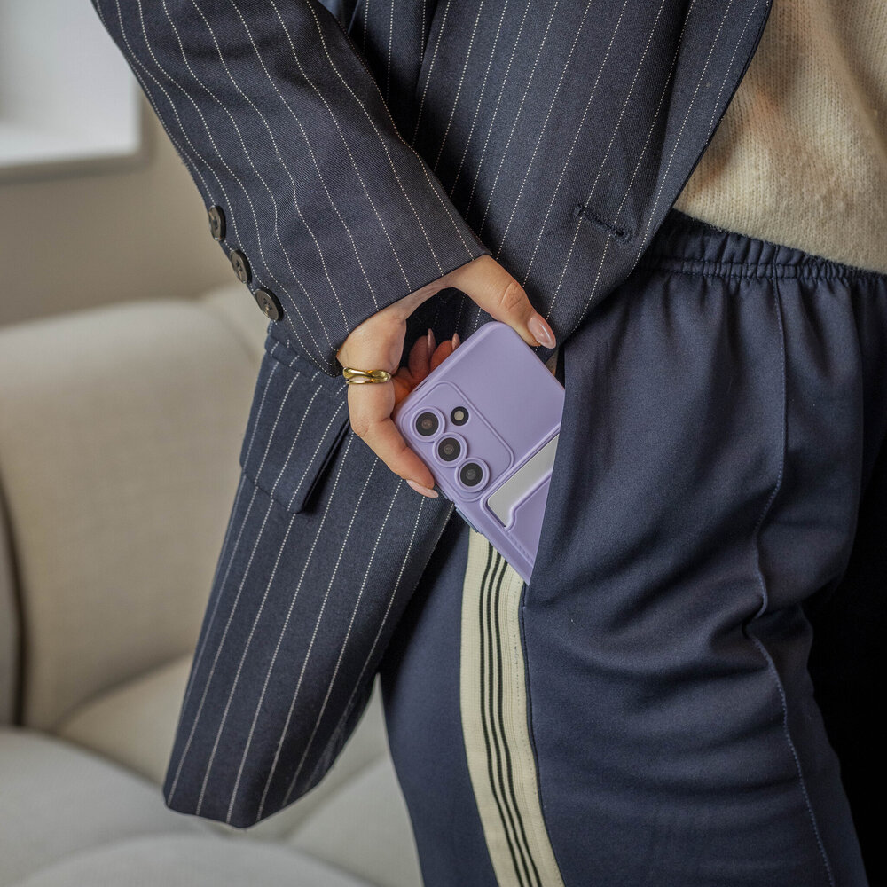 ShieldCase® ShieldCase Samsung Galaxy S26 Plus siliconen hoesje met pasjeshouder (paars)