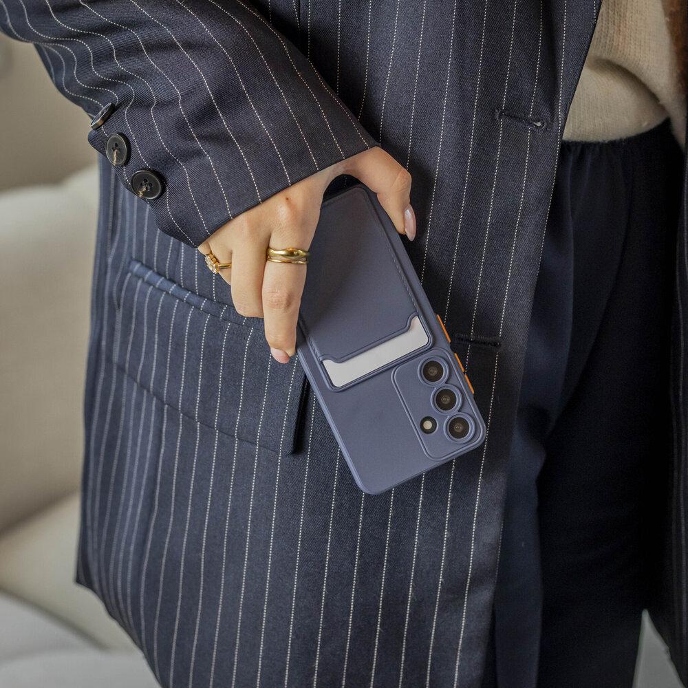 ShieldCase® ShieldCase Samsung Galaxy S26 siliconen hoesje met pasjeshouder (donkerblauw)