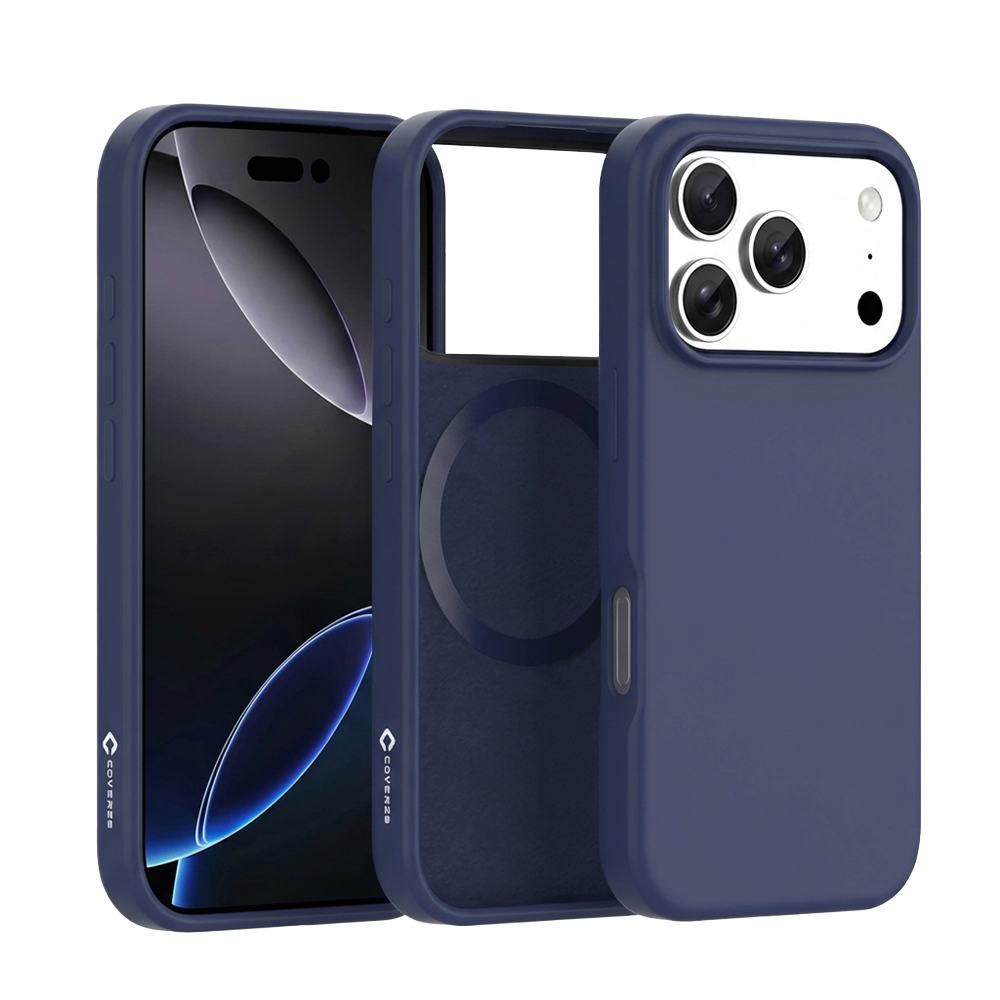 Coverzs Coverzs iPhone 17 Pro Max liquid siliconen MagSafe hoesje (blauw)