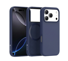 Coverzs iPhone 17 Pro Max liquid siliconen MagSafe hoesje (blauw)