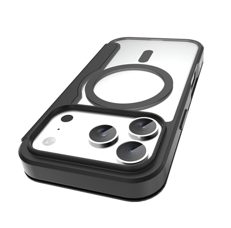 Coverzs Coverzs iPhone 17 Pro Max MagSafe bookcase (transparant / zwart)