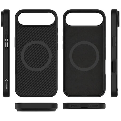 Coverzs Coverzs iphone Air kevlar MagSafe siliconen hoesje (zwart)