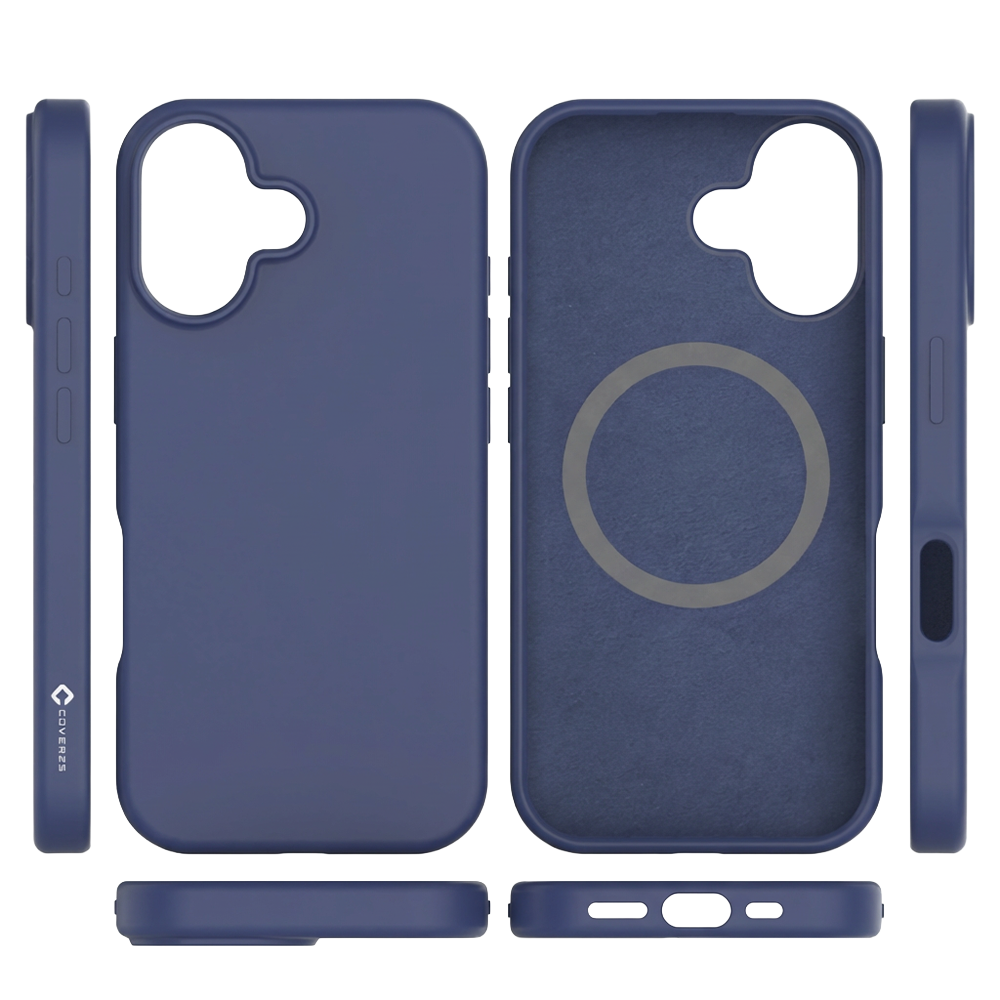 Coverzs Coverzs iPhone 16 Plus liquid siliconen MagSafe hoesje (blauw)