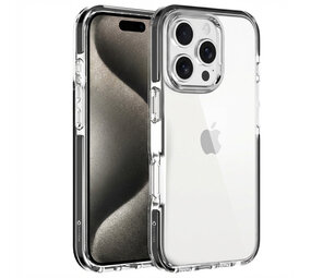 Coverzs iPhone 16 Pro transparant shockproof hoesje (zwart)