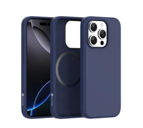 Coverzs iPhone 16 Pro liquid siliconen MagSafe hoesje (blauw)