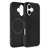 Coverzs Coverzs iPhone 16 kevlar MagSafe siliconen hoesje (zwart)