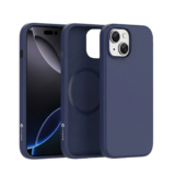 Coverzs iPhone 15 Plus liquid siliconen MagSafe hoesje (blauw)