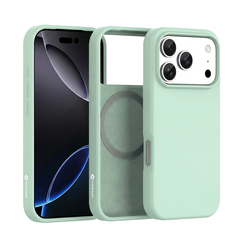 Coverzs Coverzs iPhone 17 Pro liquid siliconen MagSafe hoesje (groen)