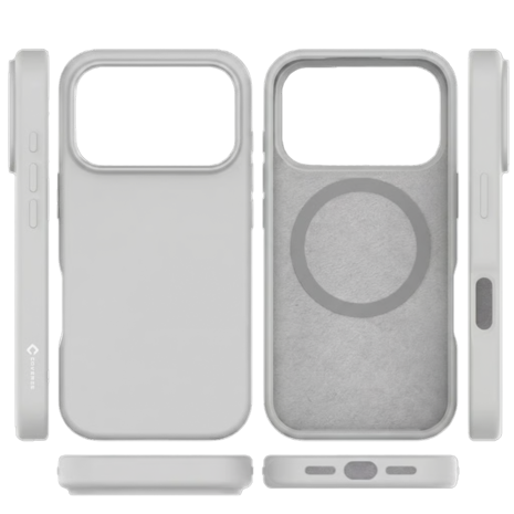 Coverzs Coverzs iPhone 17 Pro liquid siliconen MagSafe hoesje (grijs)