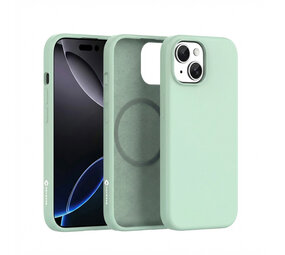 Coverzs iPhone 15 liquid siliconen MagSafe hoesje (groen)