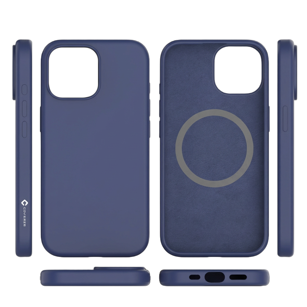 Coverzs Coverzs iPhone 15 liquid siliconen MagSafe hoesje (blauw)