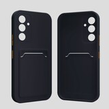 ShieldCase® Samsung Galaxy A57 siliconen hoesje met pasjeshouder (donkerblauw)