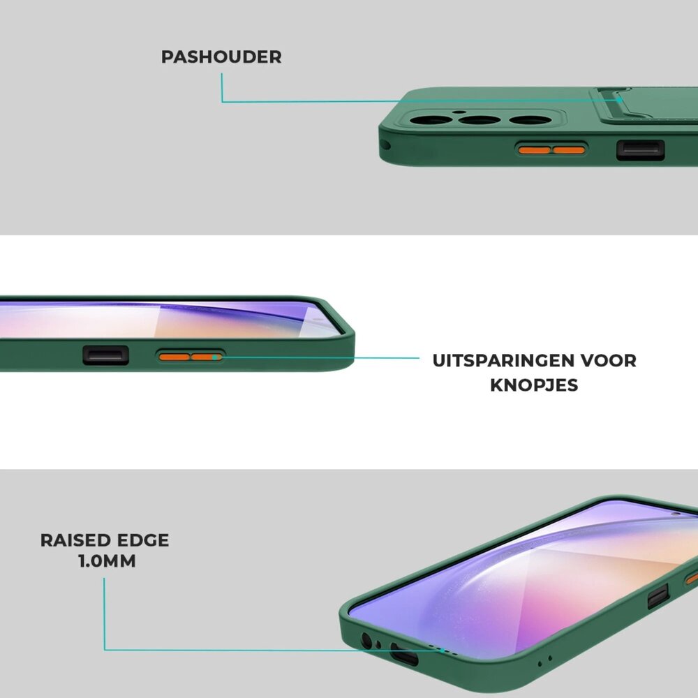 ShieldCase® ShieldCase Samsung Galaxy A57 siliconen hoesje met pasjeshouder donkerblauw)