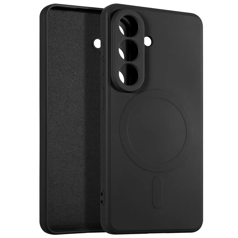 ShieldCase® ShieldCase Samsung Galaxy A37 siliconen MagSafe back cover (zwart)