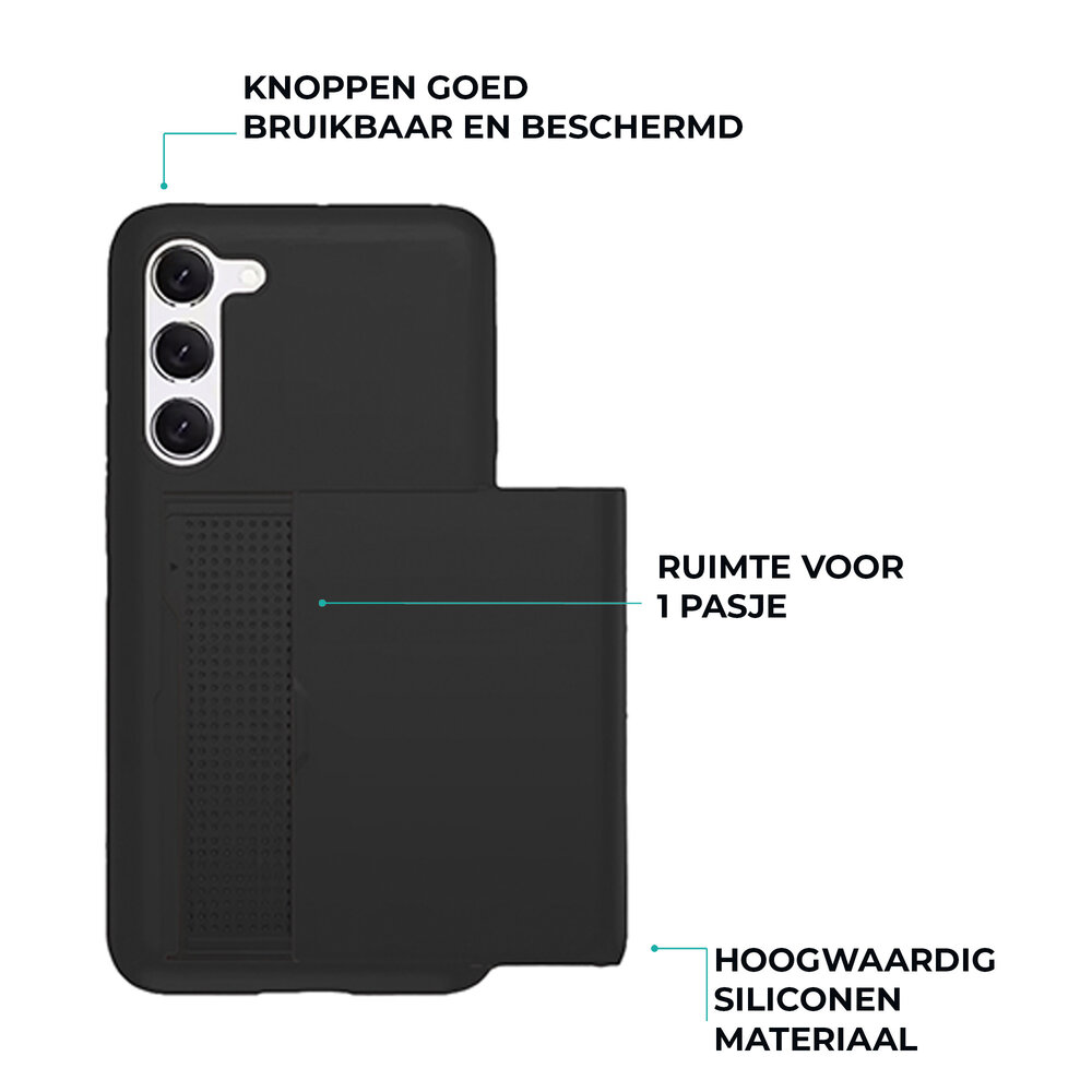 ShieldCase® ShieldCase Kaarthouder case met slider Samsung Galaxy A37 (zwart)