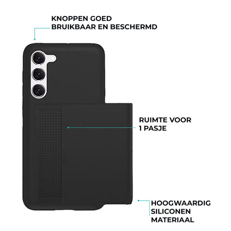 ShieldCase® ShieldCase Kaarthouder case met slider Samsung Galaxy A57 (zwart)