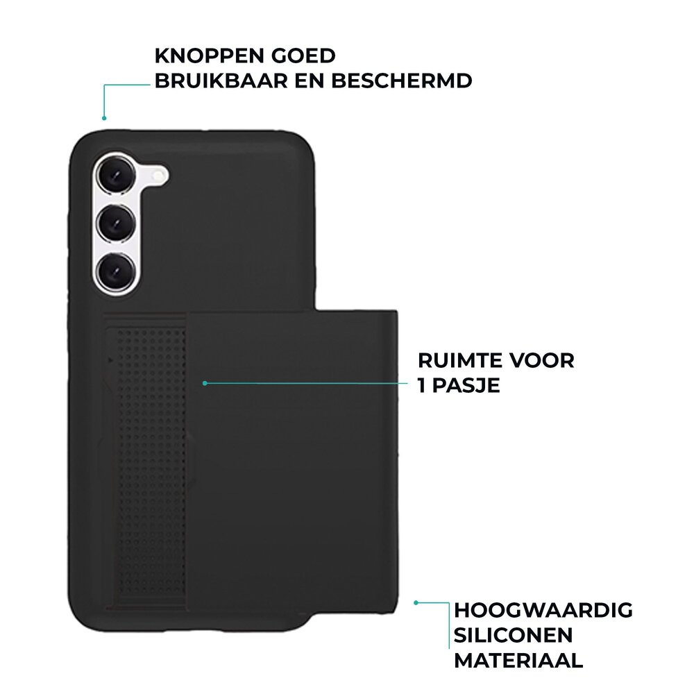 ShieldCase® ShieldCase  Samsung Galaxy A17 kaarthouder case met slider (zwart)