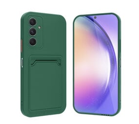 ShieldCase® Samsung Galaxy A17 silicone hoesje met pasjeshouder (donkergroen)