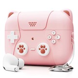 Coverzs AirPods 4 siliconen hoesje 'cute cat' (roze)