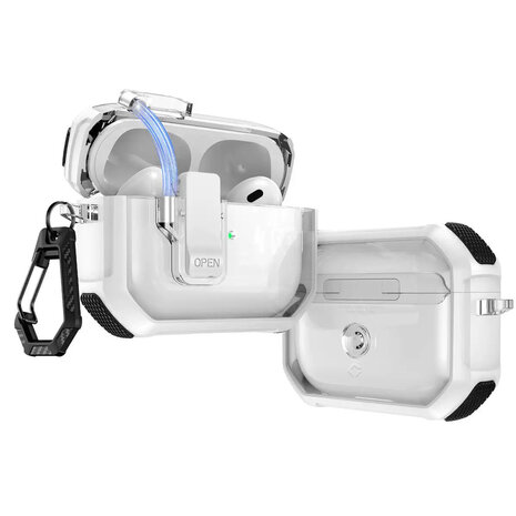 Coverzs Coverzs AirPods Pro / Pro 2 Rugged case met lock (wit)