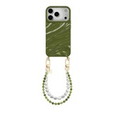 xoxo Wildhearts iPhone 17 Pro - Glaze Cord Case - Deep Olives & Pearls