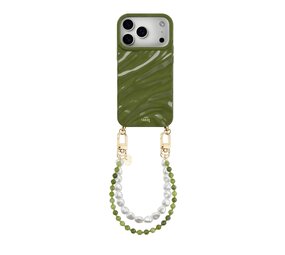 xoxo Wildhearts iPhone 17 Pro - Glaze Cord Case - Deep Olives & Pearls