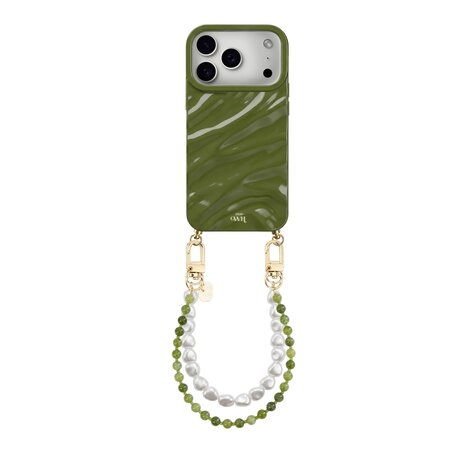 xoxo Wildhearts xoxo Wildhearts iPhone 17 Pro - Glaze Cord Case - Deep Olives & Pearls