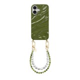 xoxo Wildhearts iPhone 16 - Glaze Cord Case - Deep Olives & Pearls